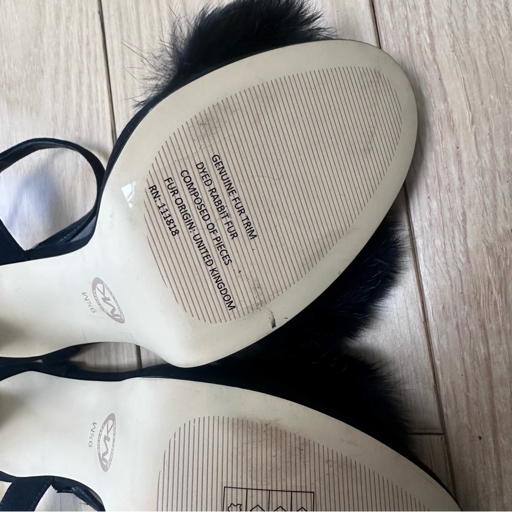 Michael Kors Black Rabbit Fur Heels - Picture 8 of 9